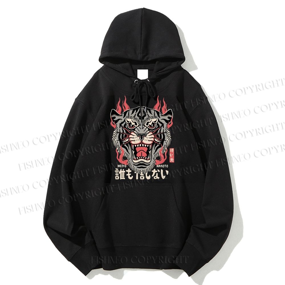 Unisex Casual Cotton Tiger Printed Hoodie