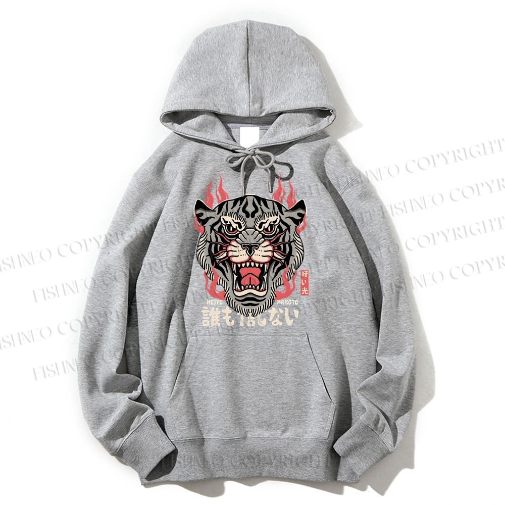 Unisex Casual Cotton Tiger Printed Hoodie