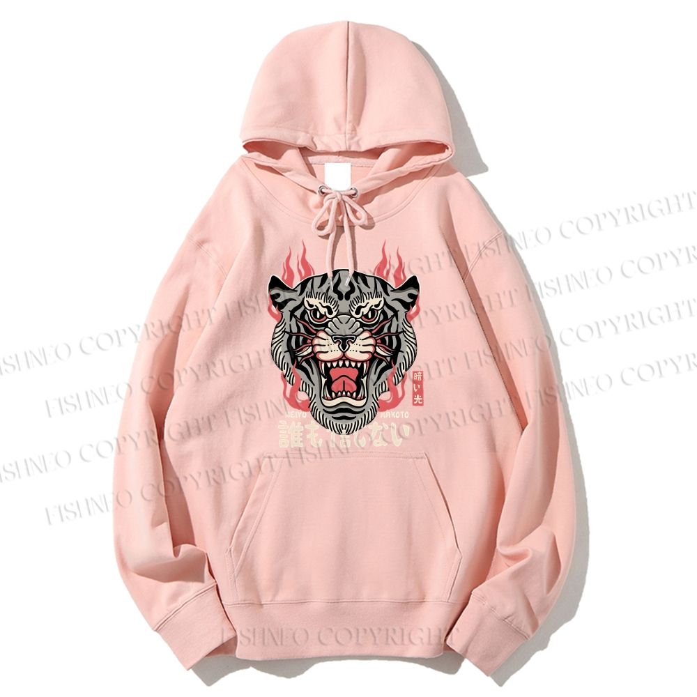 Unisex Casual Cotton Tiger Printed Hoodie