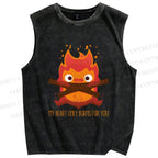 Unisex The Fire Demon Printed Washed Tank Top