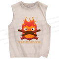 Unisex The Fire Demon Printed Washed Tank Top