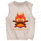 Unisex The Fire Demon Printed Washed Tank Top
