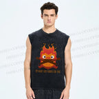 Unisex The Fire Demon Printed Washed Tank Top