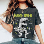 Unisex Game Over Monster Printed Washed Tee