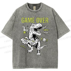 Unisex Game Over Monster Printed Washed Tee