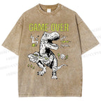 Unisex Game Over Monster Printed Washed Tee