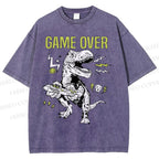 Unisex Game Over Monster Printed Washed Tee