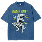 Unisex Game Over Monster Printed Washed Tee