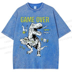 Unisex Game Over Monster Printed Washed Tee