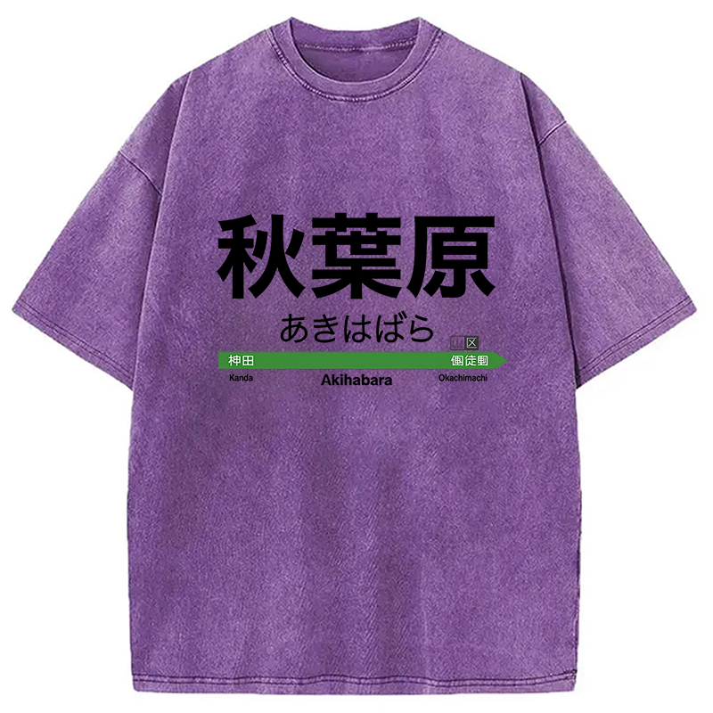 Akihabara Station Washed T-Shirt