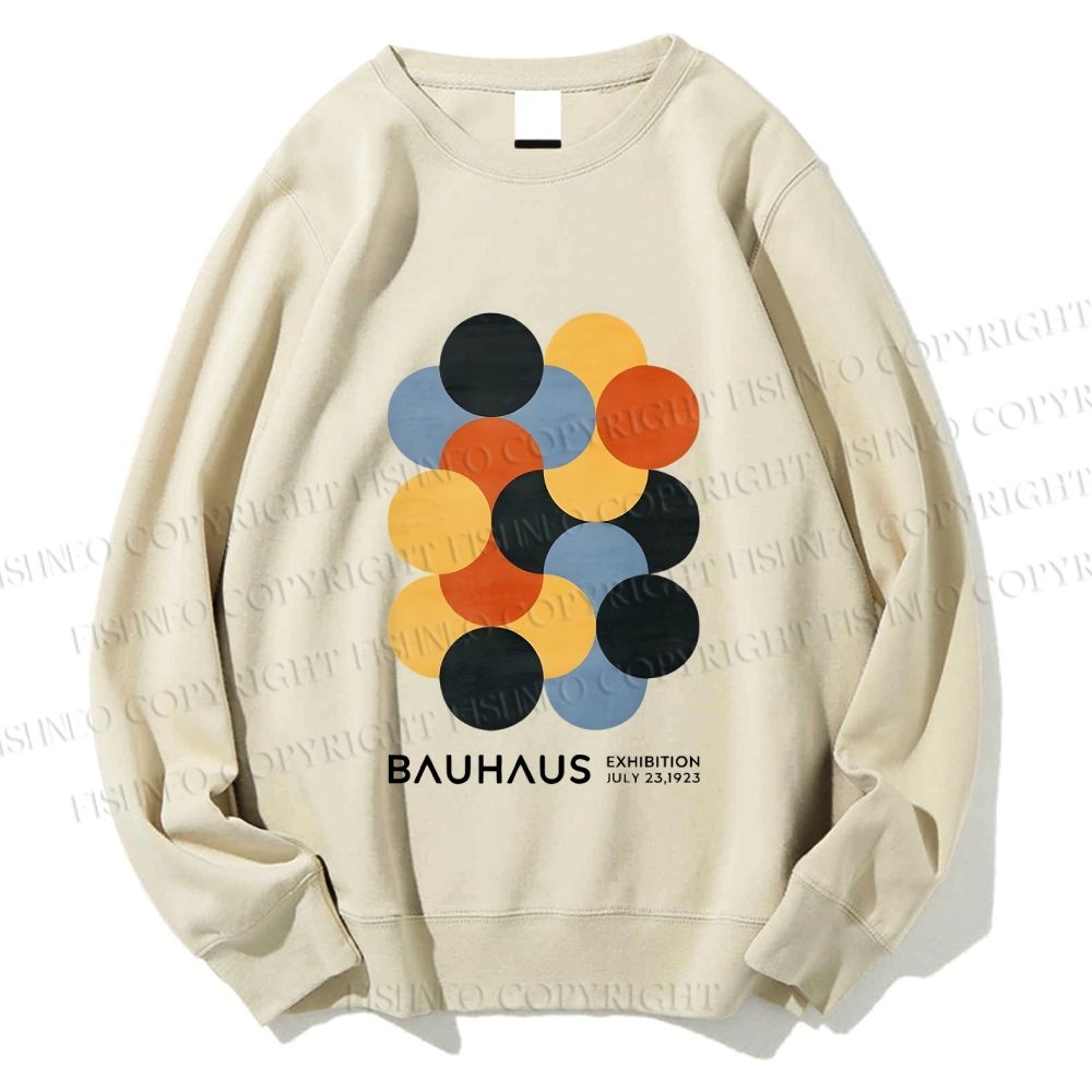 Unisex Vintage Bauhaus Design Printed Sweatshirt