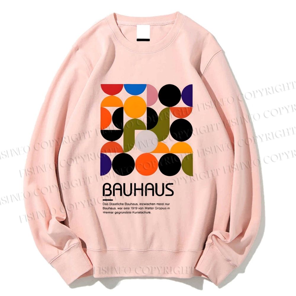 Unisex Vintage Bauhaus Design Printed Sweatshirt