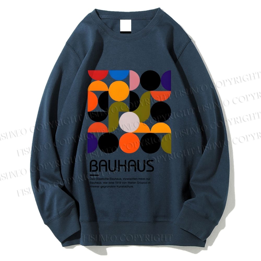 Unisex Vintage Bauhaus Design Printed Sweatshirt