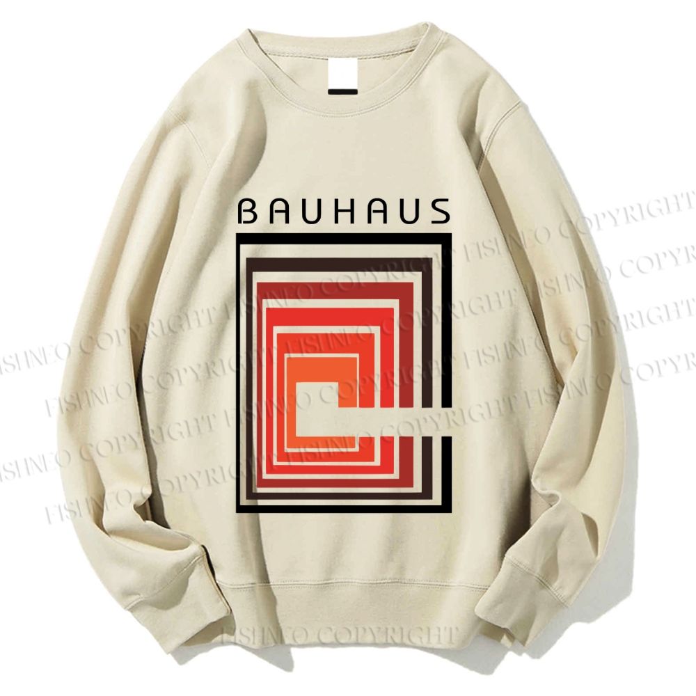 Unisex Vintage Bauhaus Design Printed Sweatshirt