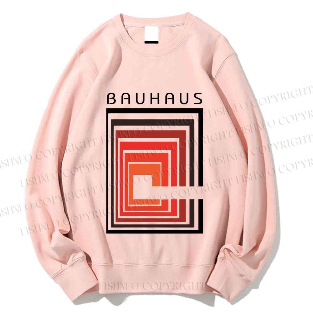 Unisex Vintage Bauhaus Design Printed Sweatshirt