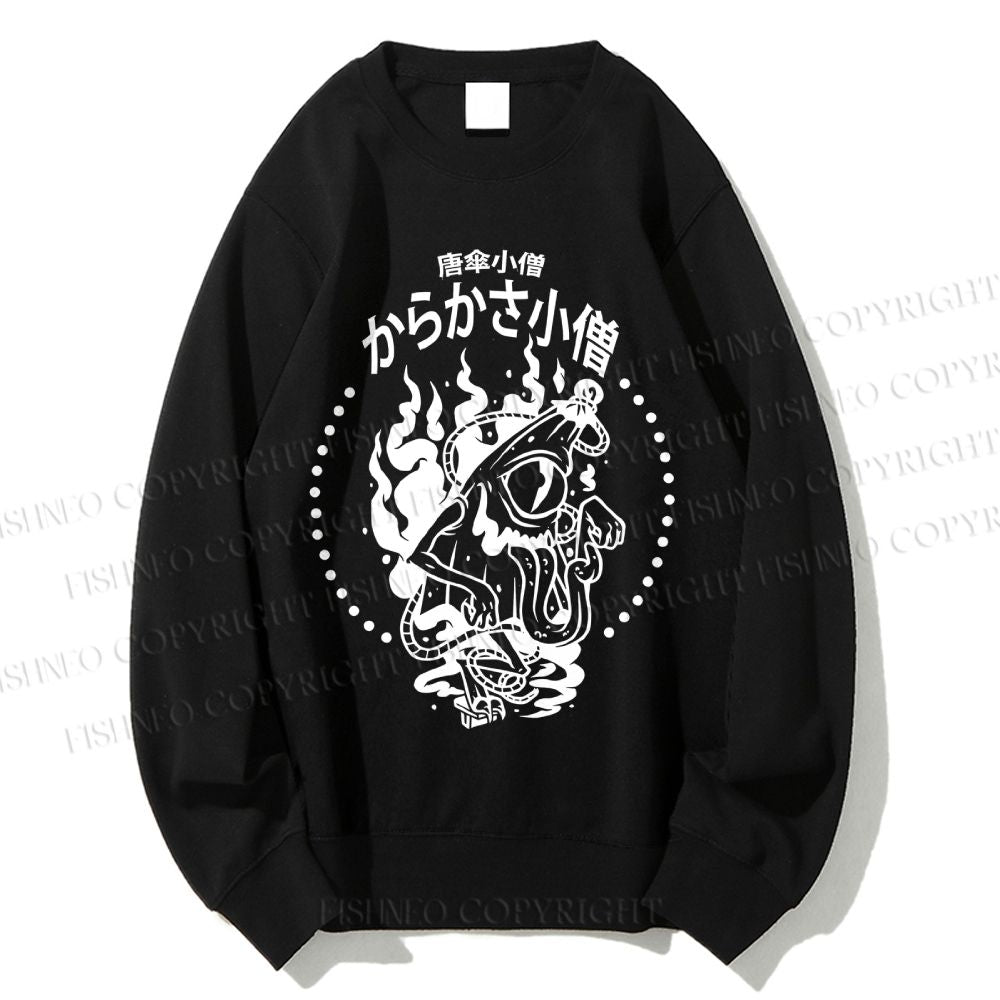 Unisex Vintage Japanese Monster Printed Sweatshirt
