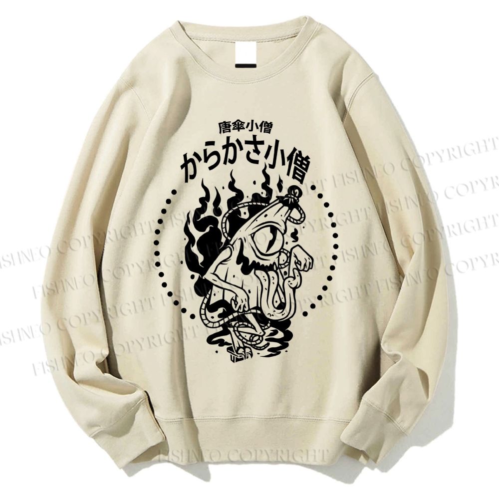 Unisex Vintage Japanese Monster Printed Sweatshirt