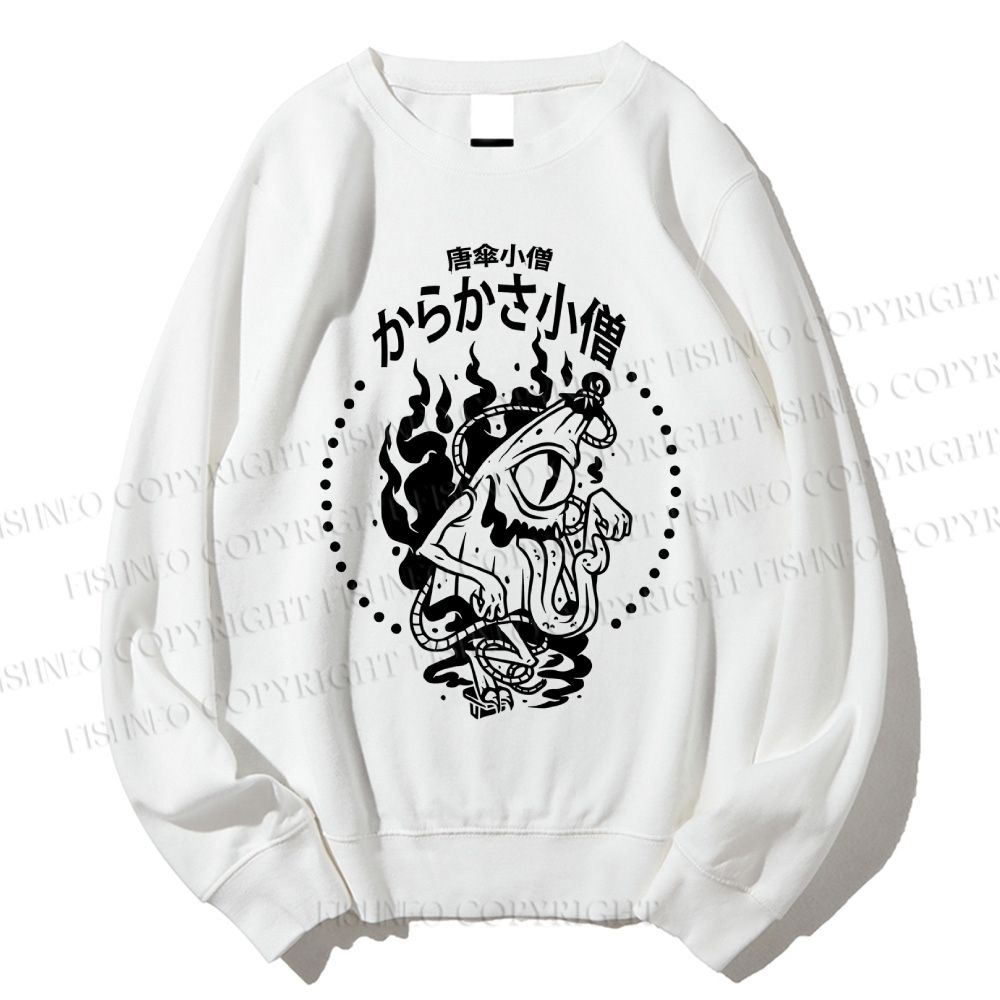 Unisex Vintage Japanese Monster Printed Sweatshirt