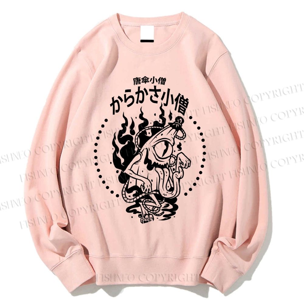 Unisex Vintage Japanese Monster Printed Sweatshirt