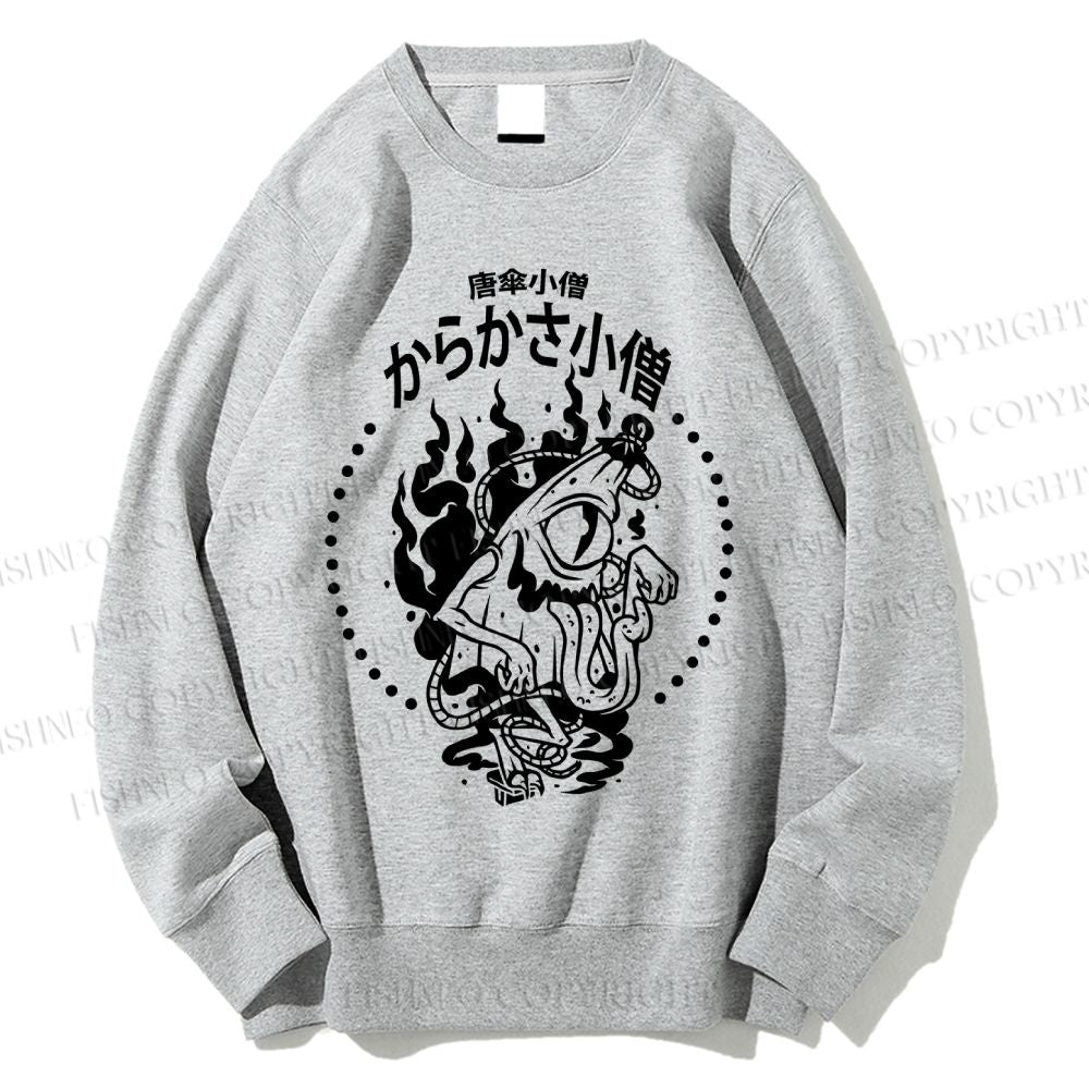 Unisex Vintage Japanese Monster Printed Sweatshirt