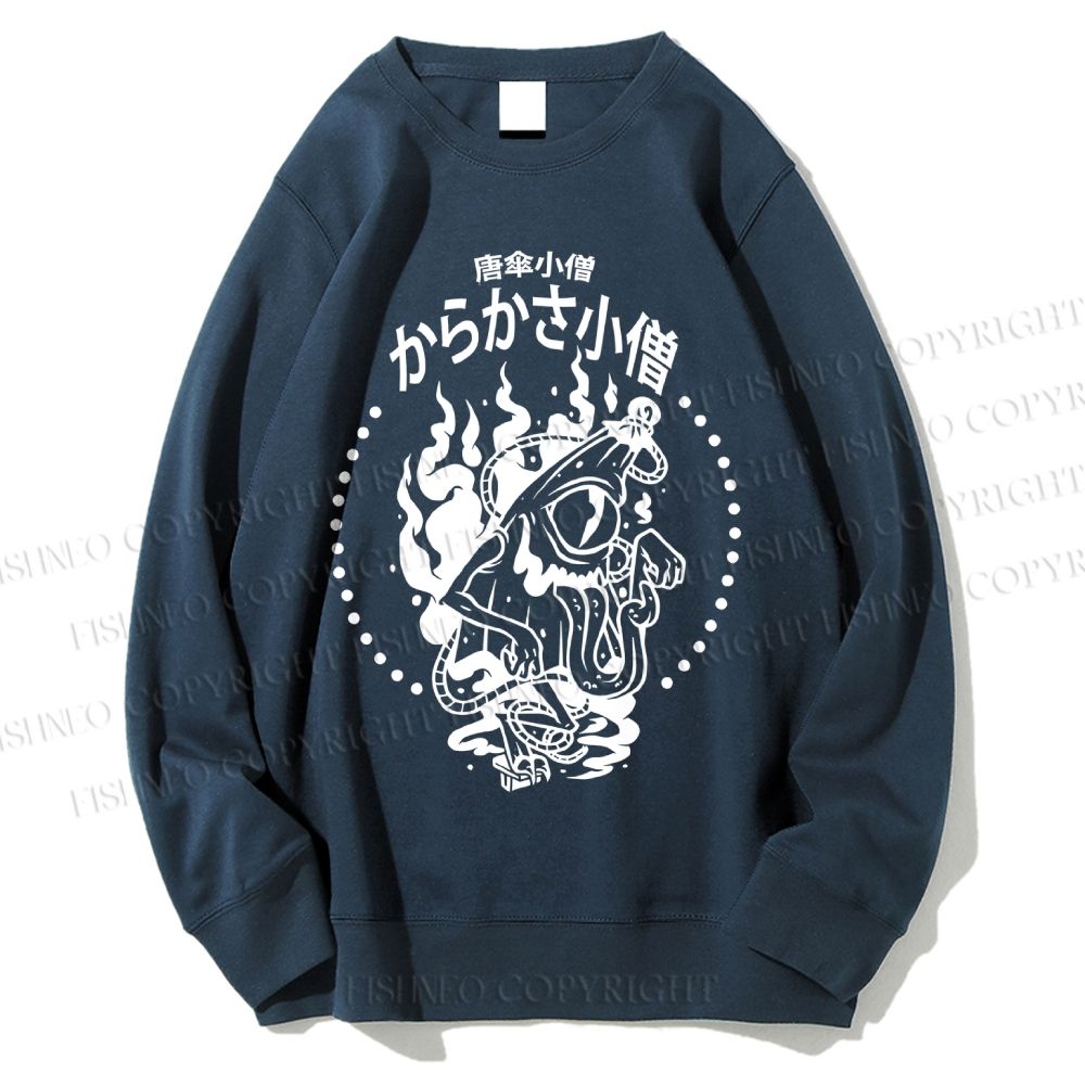 Unisex Vintage Japanese Monster Printed Sweatshirt