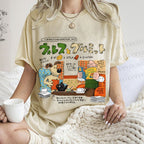 Unisex Vintage Japanese Graffiti Printed Washed Tee