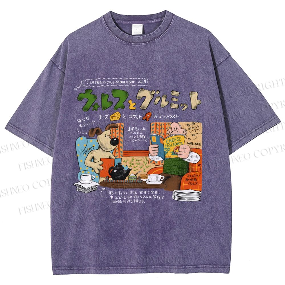 Unisex Vintage Japanese Graffiti Printed Washed Tee
