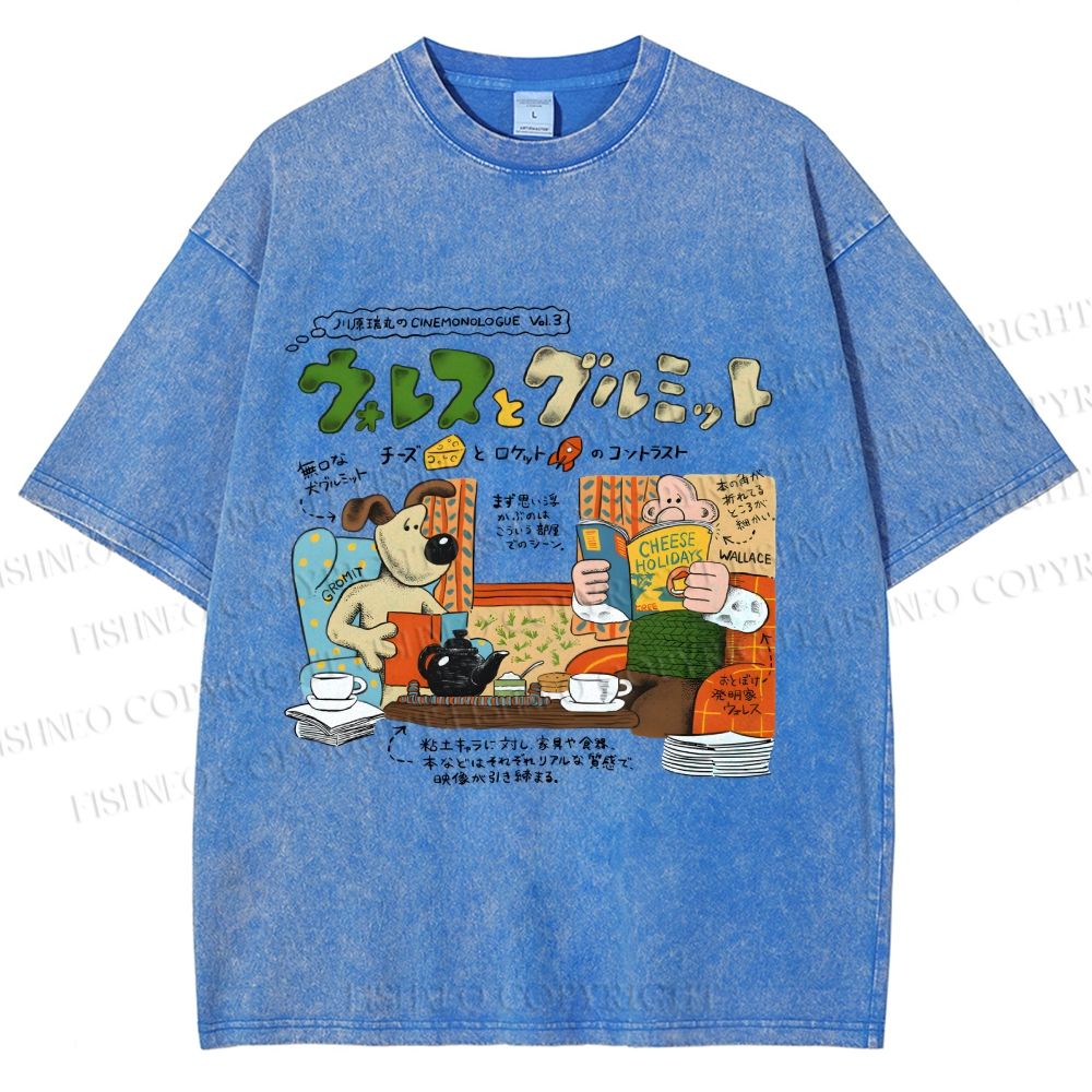 Unisex Vintage Japanese Graffiti Printed Washed Tee
