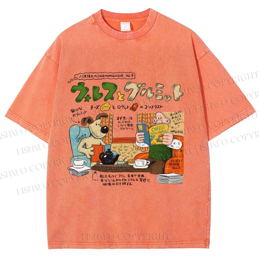 Unisex Vintage Japanese Graffiti Printed Washed Tee