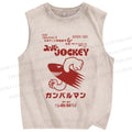 Unisex Japanese Fast Shark Printed Washed Tank Top