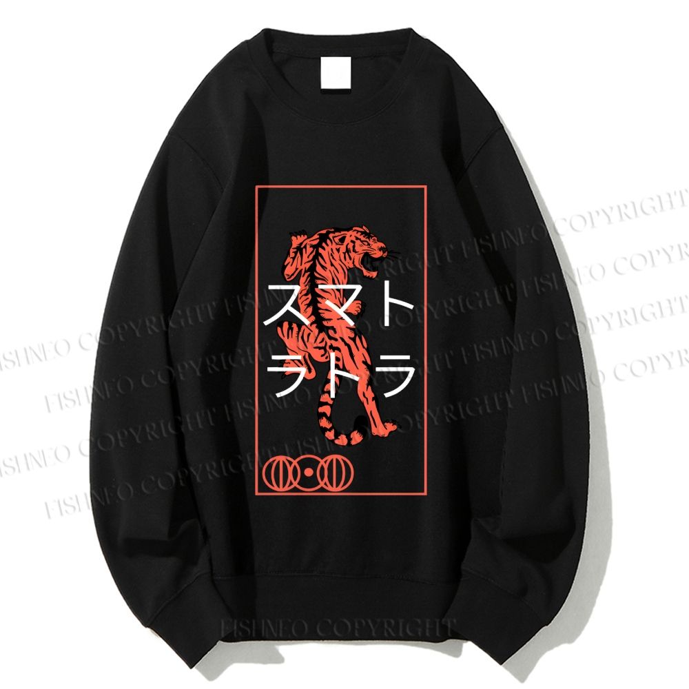 Unisex Japanese Tiger Printed Sweatshirt