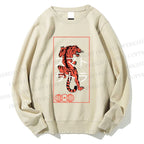 Unisex Japanese Tiger Printed Sweatshirt