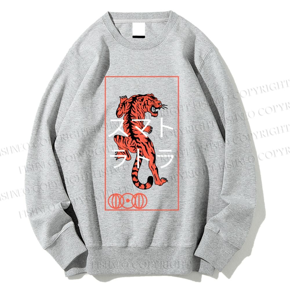 Unisex Japanese Tiger Printed Sweatshirt