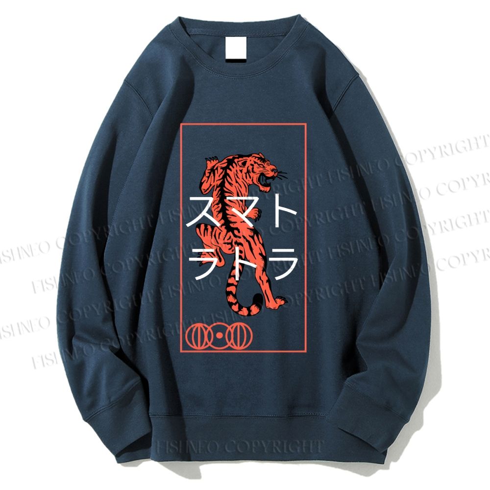 Unisex Japanese Tiger Printed Sweatshirt