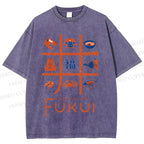 Unisex Fukui Printed Washed Tee