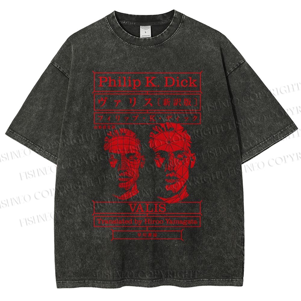 Unisex Philip K Dick Printed Washed Tee