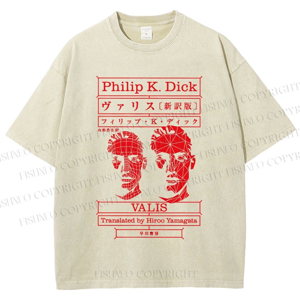Unisex Philip K Dick Printed Washed Tee