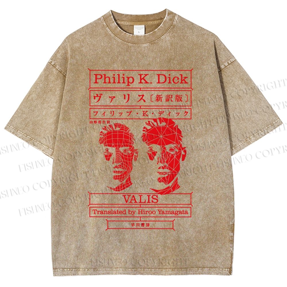 Unisex Philip K Dick Printed Washed Tee