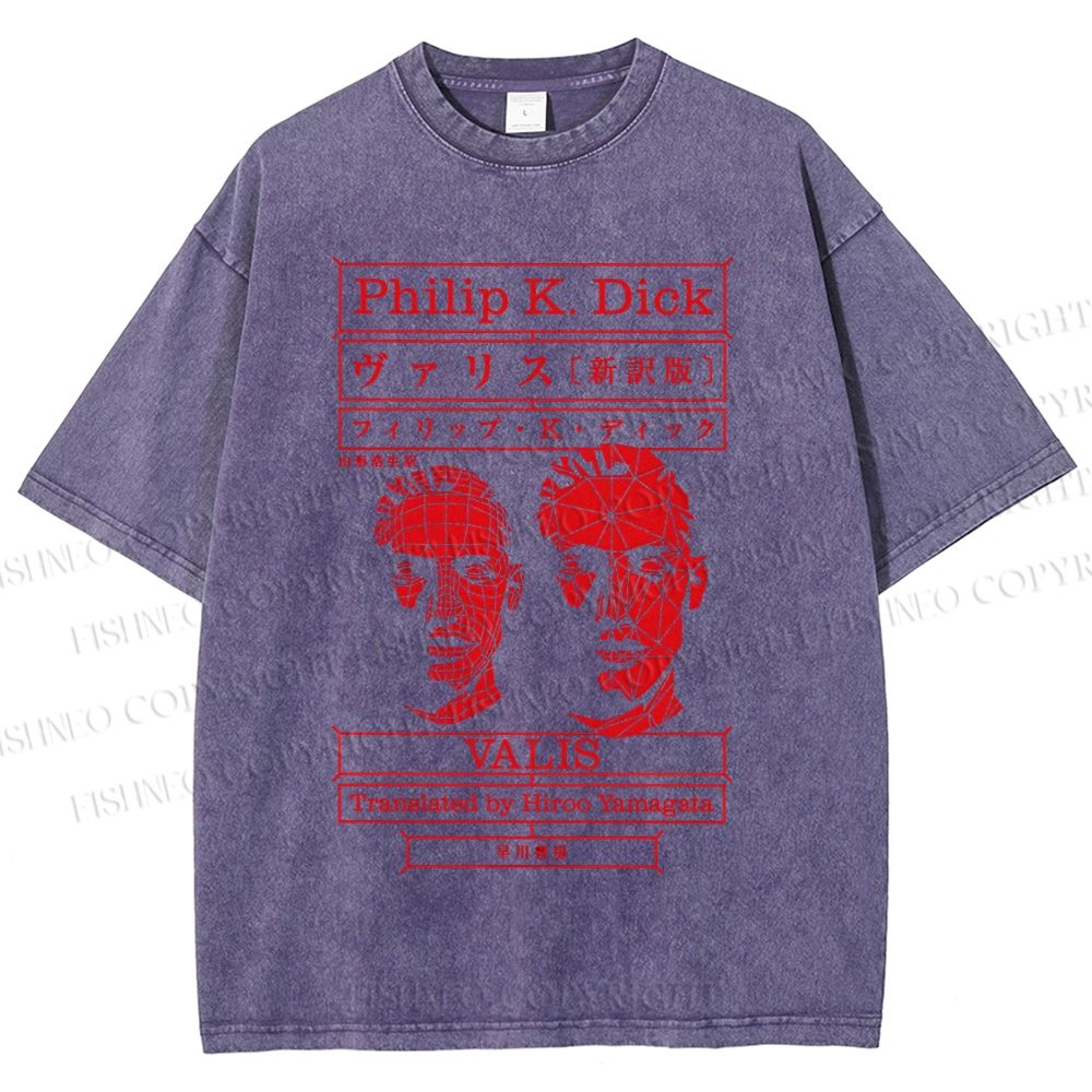 Unisex Philip K Dick Printed Washed Tee