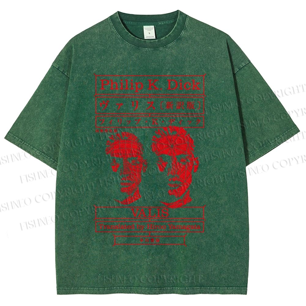 Unisex Philip K Dick Printed Washed Tee