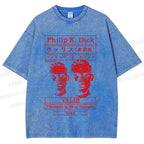 Unisex Philip K Dick Printed Washed Tee
