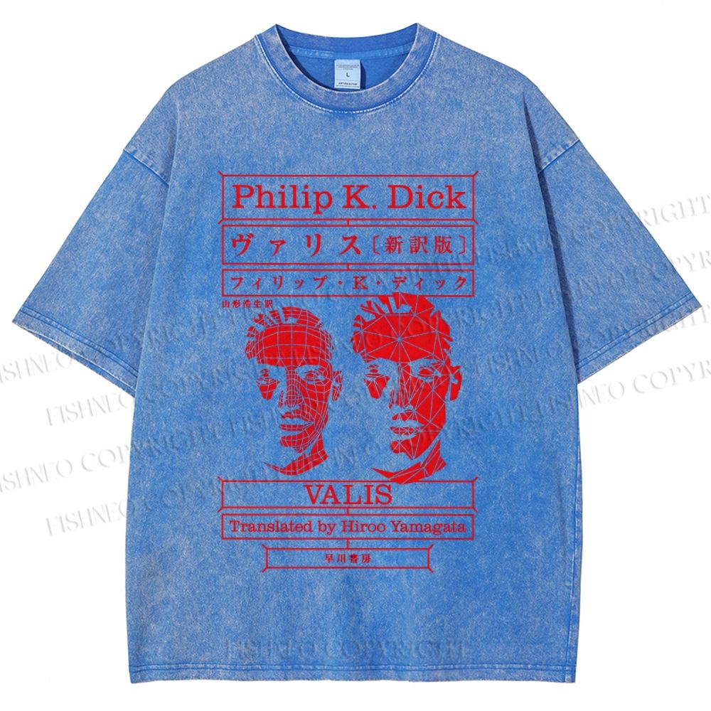 Unisex Philip K Dick Printed Washed Tee