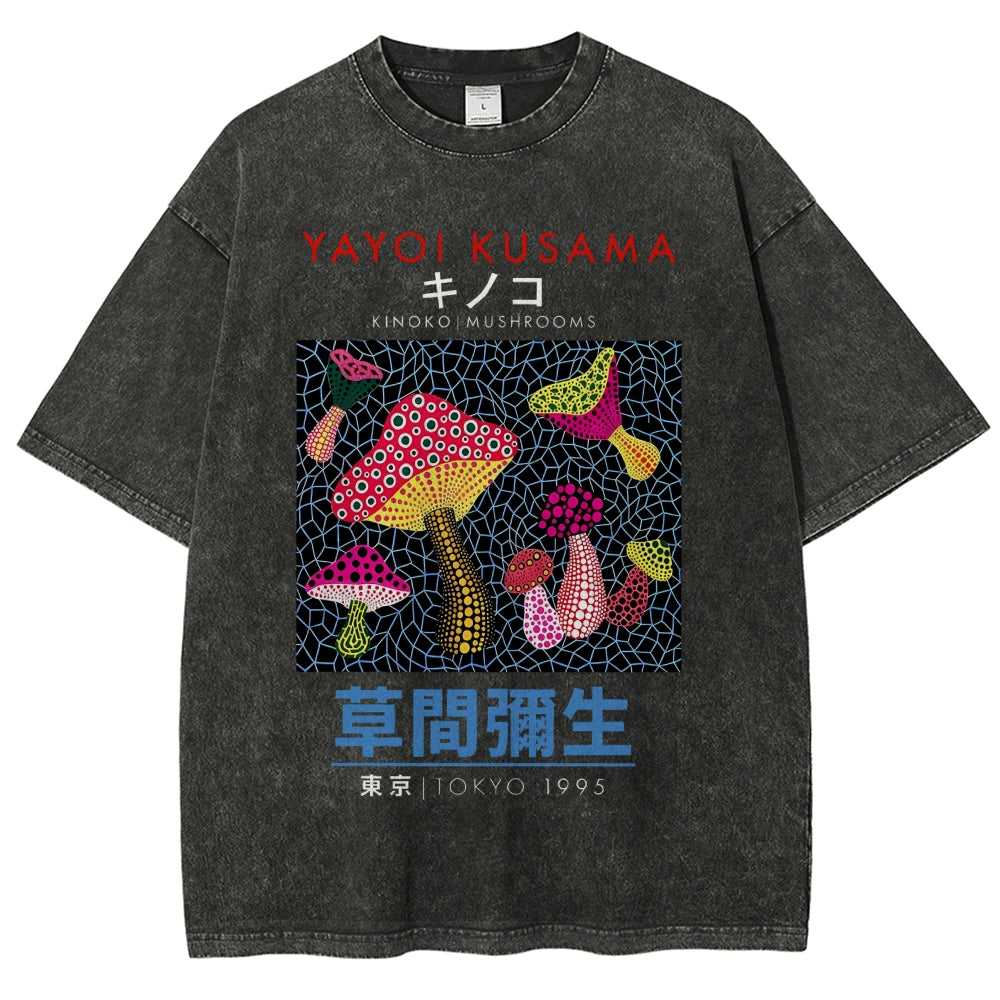 Yayoi Kusama Vintage Wash Japanese Design T-Shirt