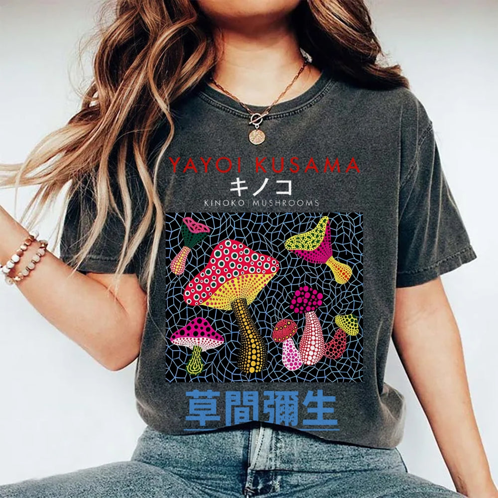 Yayoi Kusama Vintage Wash Japanese Design T-Shirt