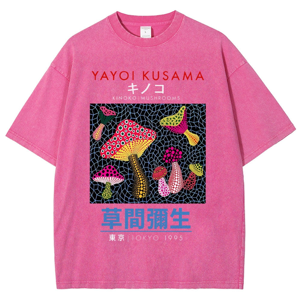 Yayoi Kusama Vintage Wash Japanese Design T-Shirt
