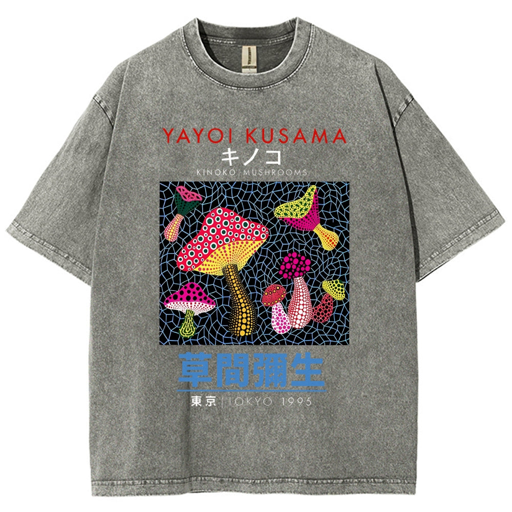 Yayoi Kusama Vintage Wash Japanese Design T-Shirt