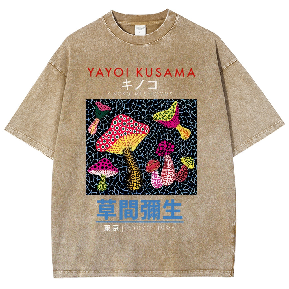 Yayoi Kusama Vintage Wash Japanese Design T-Shirt