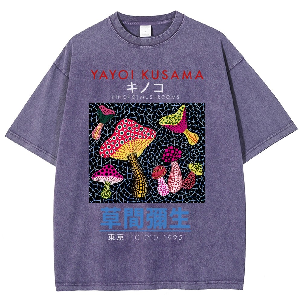 Yayoi Kusama Vintage Wash Japanese Design T-Shirt