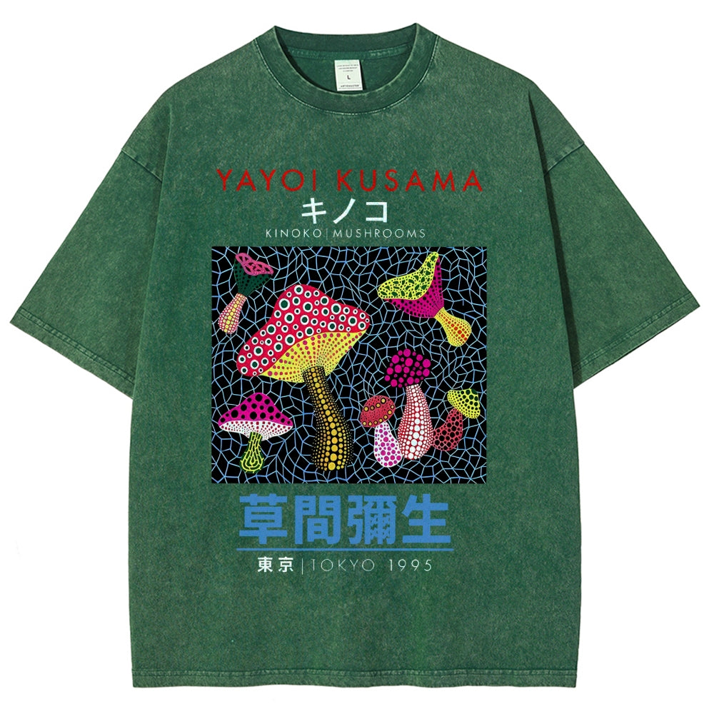 Yayoi Kusama Vintage Wash Japanese Design T-Shirt