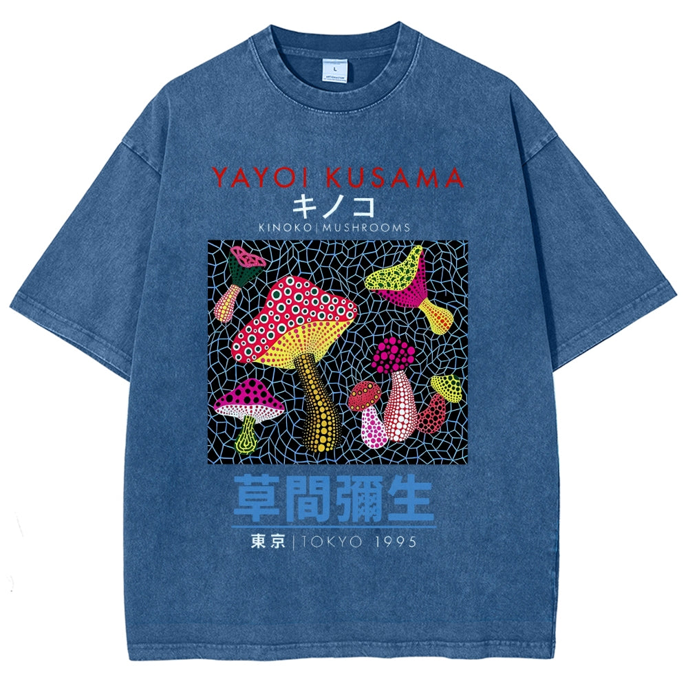 Yayoi Kusama Vintage Wash Japanese Design T-Shirt